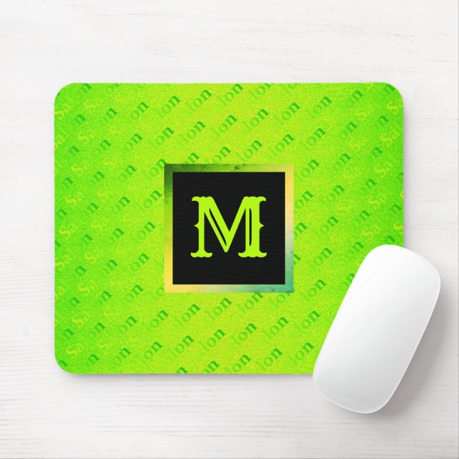 Fluorescerande neon Elegant Monogrammad Musmatta (Med mus)
