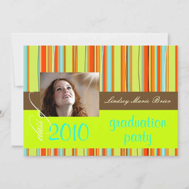 Fluorescerande persiennstomme/orange/kalk inbjudningar (Framsida)