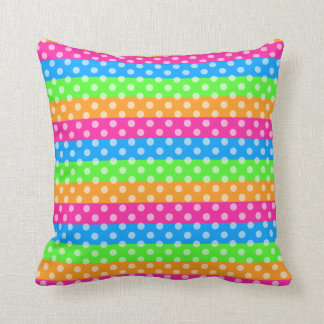 Fluorescerande regnbåge med polka dots kudde