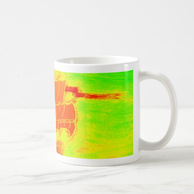 fluorescerande segelbåt kaffemugg (Höger)