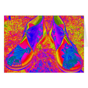 fluorescerande skor hälsningskort