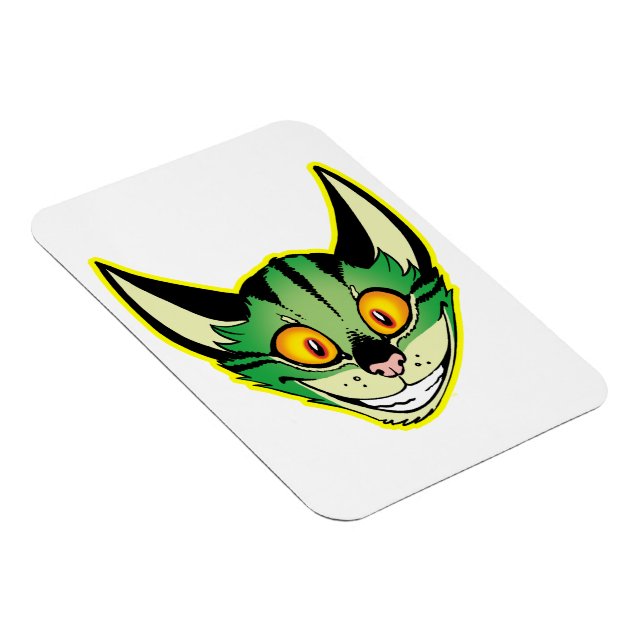 Fluorescerande Tecknad Cat Flexible Magnet (Högersidan)