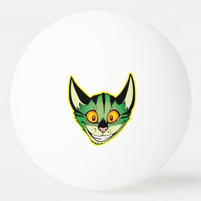 Fluorescerande Tecknad Cat Ping Pong Boll (Framsidan)