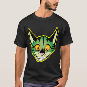 Fluorescerande Tecknad Cat T-Shirt