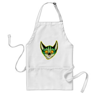 Fluorescerande Tecknad Kat Apron Förkläde