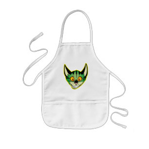 Fluorescerande Tecknad Katt Barn Apron Barnförkläde