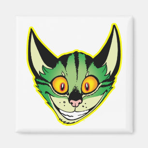 Fluorescerande Tecknad Katt Magnet