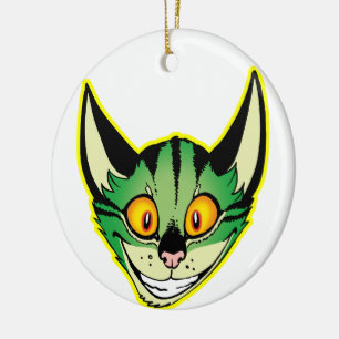 Fluorescerande Tecknad Katt Ornament