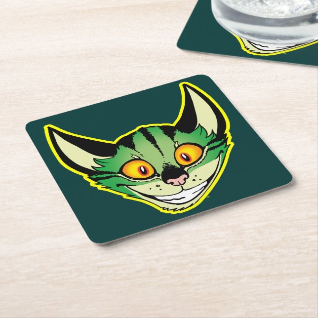 Fluorescerande Tecknad Katt Pappert Underlägg (Vinklad)