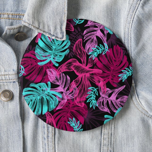 Fluorescerande tropiska handflatan-löv knapp (In Situ)