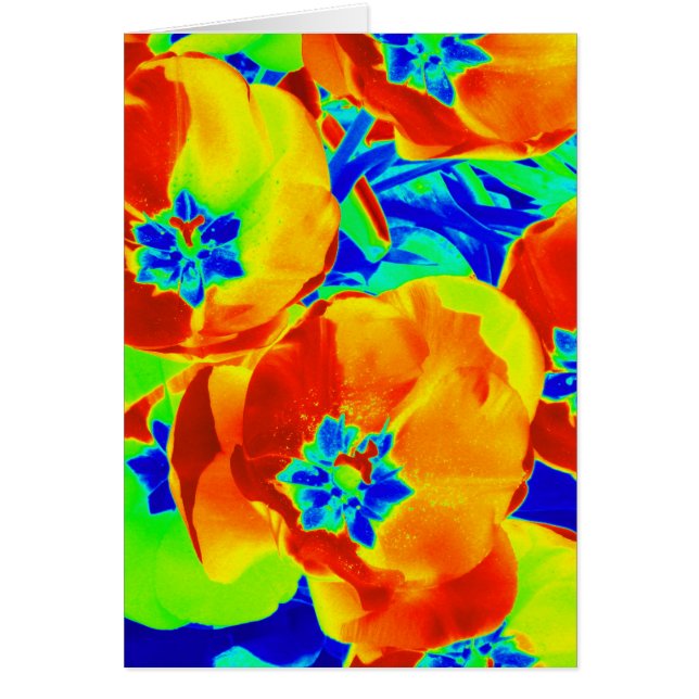 fluorescerande tulpaner hälsningskort (Framsidan)