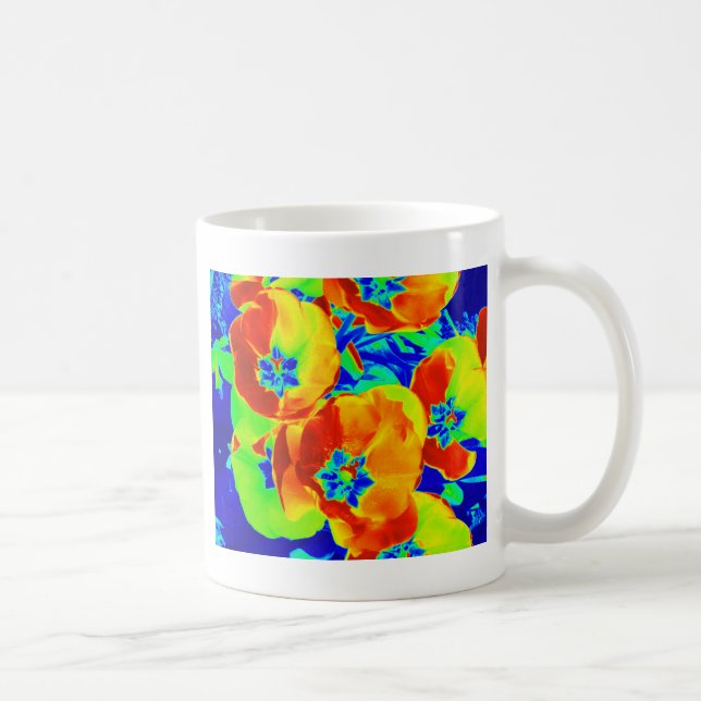 fluorescerande tulpaner kaffemugg (Höger)