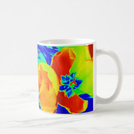 fluorescerande tulpaner kaffemugg