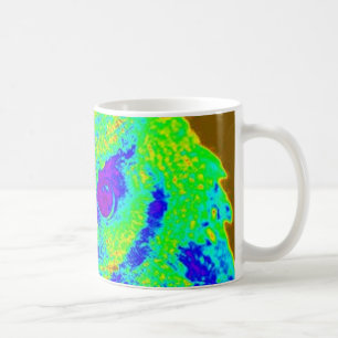 fluorescerande uggla kaffemugg