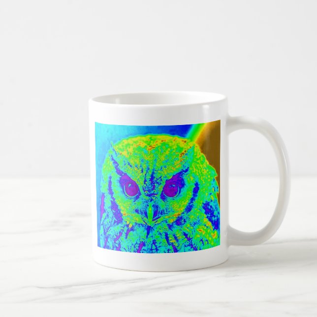 fluorescerande uggla kaffemugg (Höger)