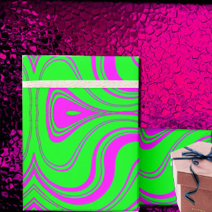 fluorescerande vinkar mönster-papper inslagning presentpapper
