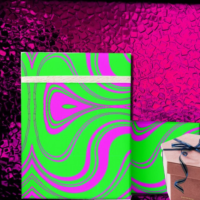 fluorescerande vinkar mönster-papper inslagning presentpapper (Skapare uppladdad)