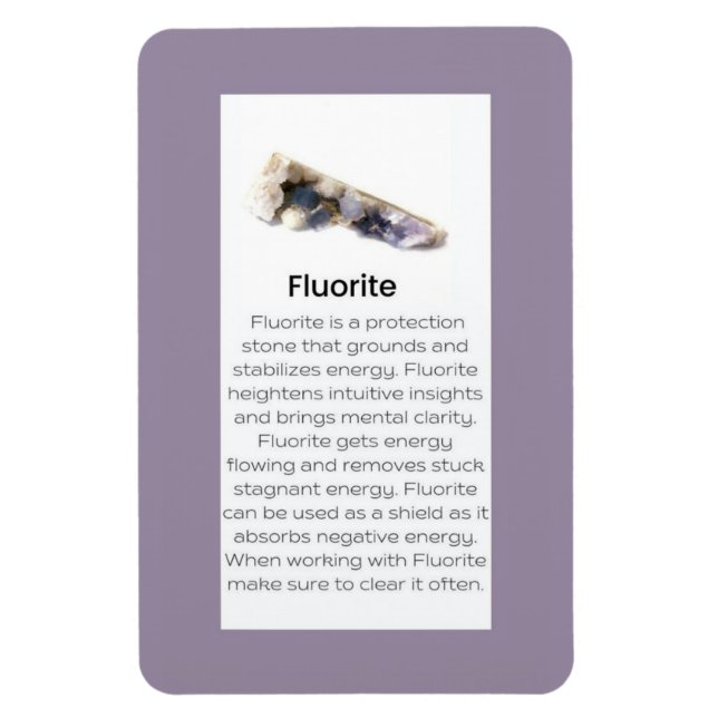 Fluorite Crystal Gemstone: Jewelry Visning Magnet (Vertikal)