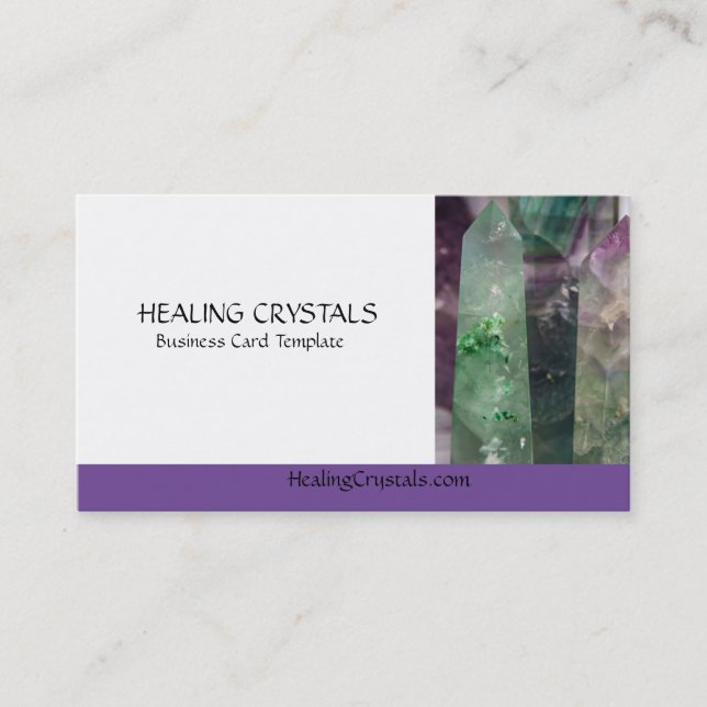 Fluorite Crystal Healing Crystals Visitkort (Framsida)