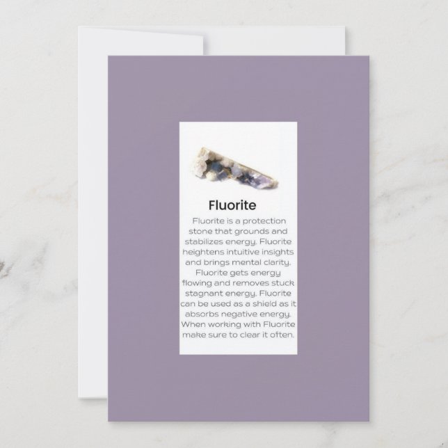 Fluorite Crystal: Jewelry Visning Gemstone Julkort (Framsida)