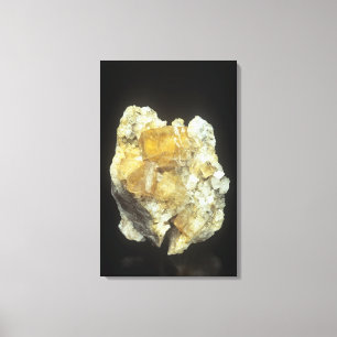 Fluoritekristaller på Calcite Canvastryck