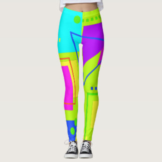 FLUORO GRÖNT EIGHTIES ERA SHAPE MÖNSTER 80S NEON LEGGINGS