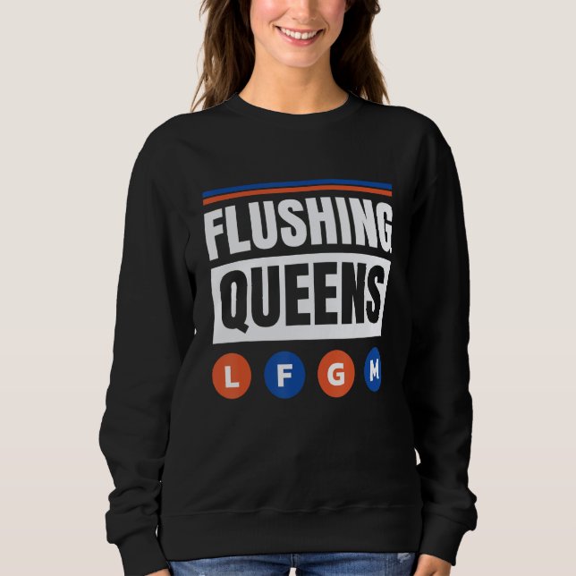 Flushing Queens New York City Trains Metro Subway  T Shirt (Framsida)