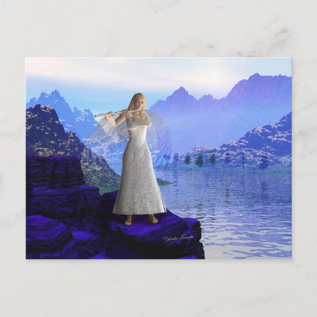 Flute Angel 2 Vykort (Framsida)