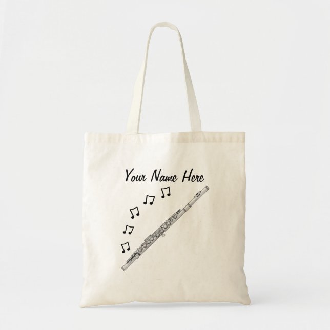 Flute Anpassningsbar Tote Bag Flutist Musician Gif Tygkasse (Framsidan)