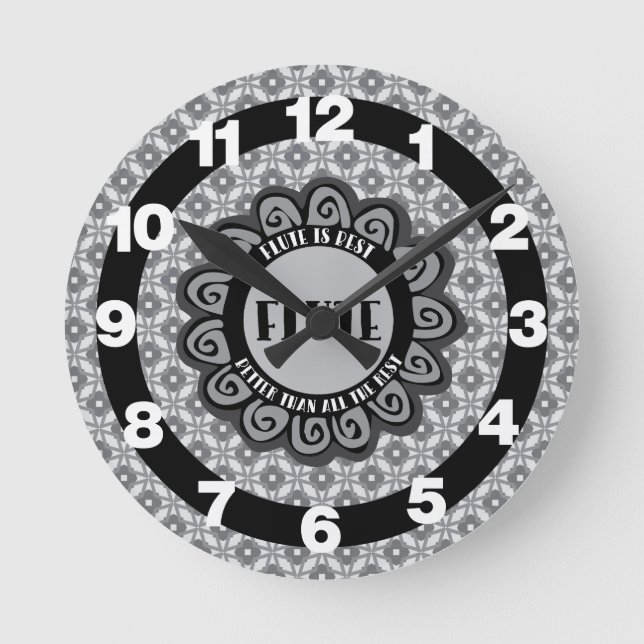 Flute är bäst rund klocka (Framsida)