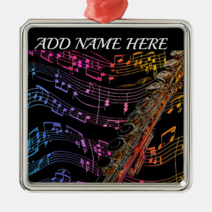 Flute är min passion_ Metall Ornament