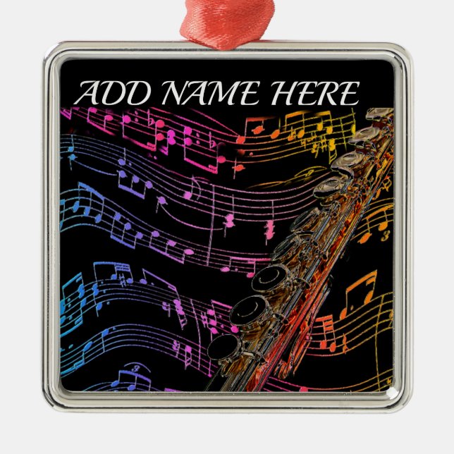 Flute är min passion_ Metall Ornament (Framsidan)