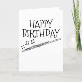 Flute Birthday Card Flutist Woodwind Musician Tack Kort