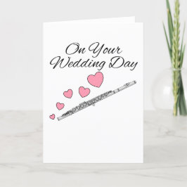 Flute Bröllop Card Flutist Woodwind Musician Tack Kort