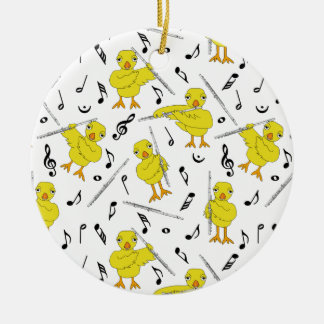 Flute Chick Flutes Musik noter Keramic Ornament