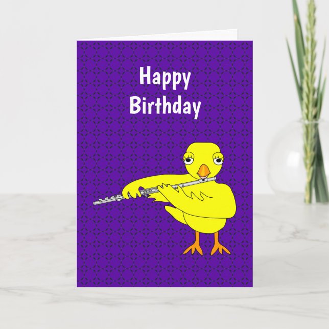 Flute Chick födelsedag Kort (Framsida)
