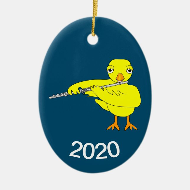 Flute Chick Julgransprydnad Keramik (Framsidan)