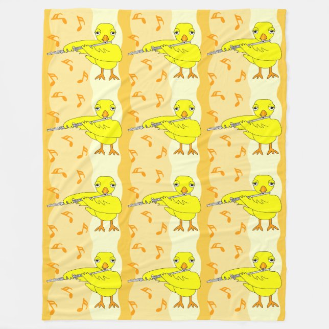 Flute Chick Mönster Fleecefilt (Framsidan)