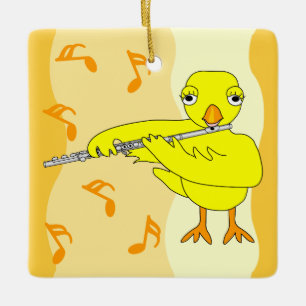 Flute Chick Mönster Julgransprydnad Keramik