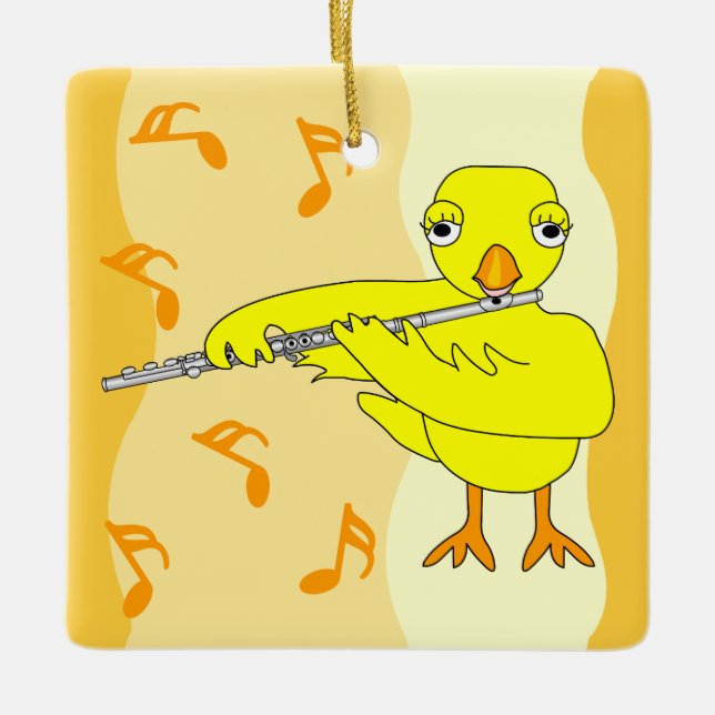 Flute Chick Mönster Julgransprydnad Keramik (Framsida)