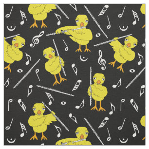 Flute Chick Musik noter Tyg