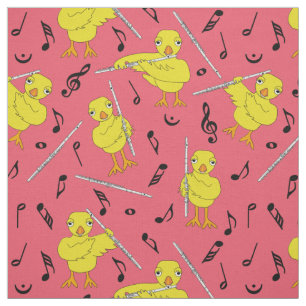 Flute Chick Musik noter Tyg