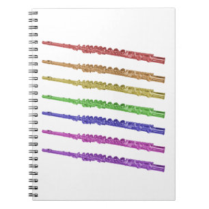 Flute Colorful Rainbow Anteckningsbok