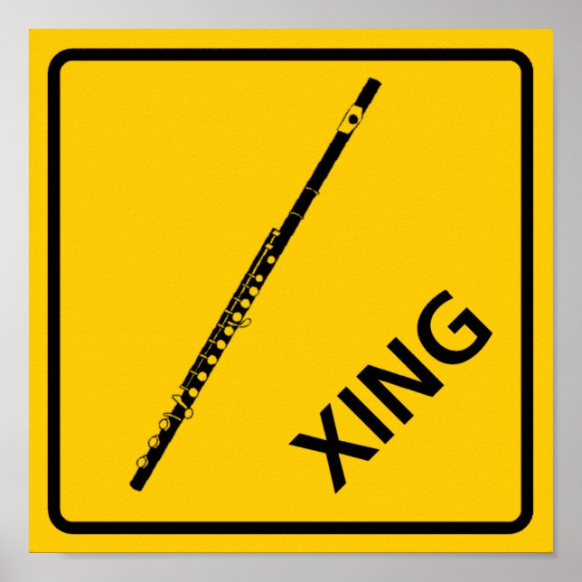 Flute Crosing Highway-tecken Poster (Framsidan)