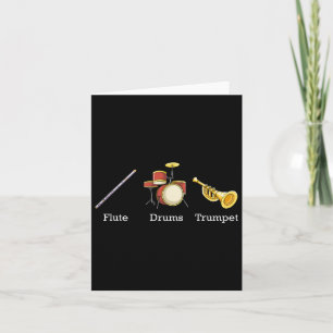 Flute Drums Trumpet Band Instruments Subtle Anti T Kort