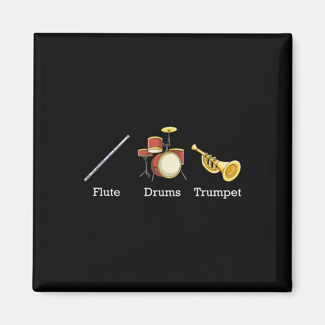 Flute Drums Trumpet Band Instruments Subtle Anti T Magnet (Framsidan)