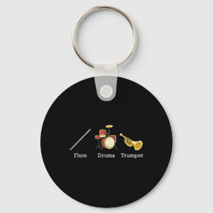 Flute Drums Trumpet Band Instruments Subtle Anti T Nyckelring