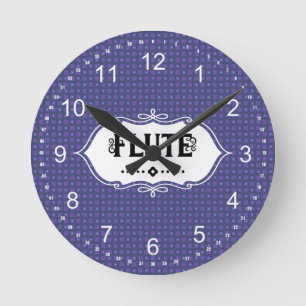 Flute Emblem Rund Klocka