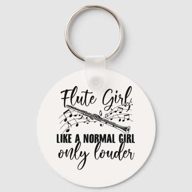 Flute Girl | Idéer om Flute Flute Gift Nyckelring (Framsida)