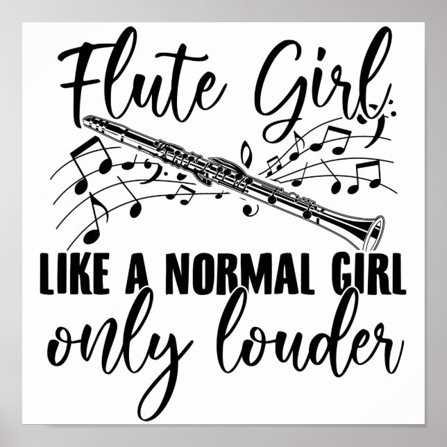 Flute Girl | Idéer om Flute Flute Gift Poster (Framsidan)